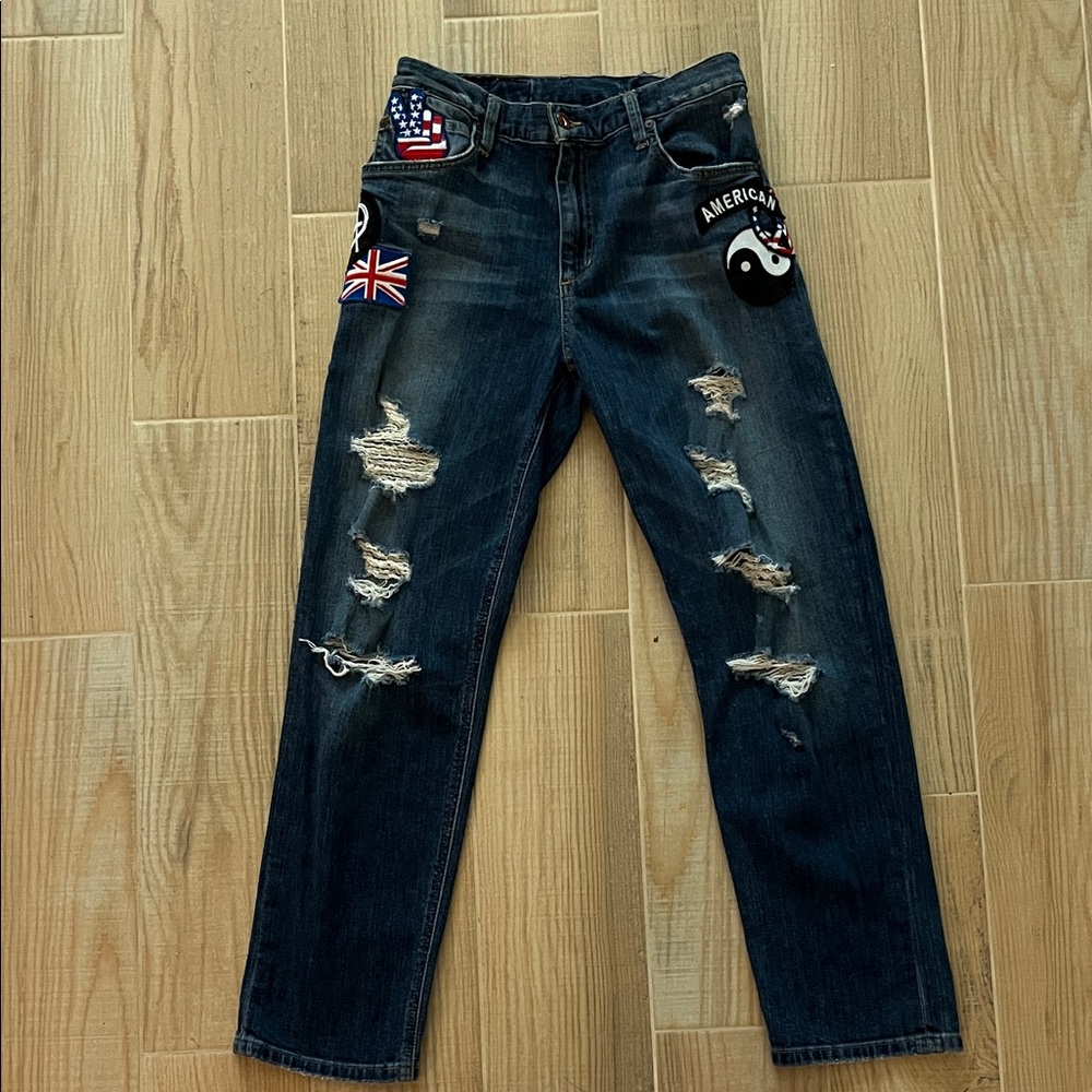 Joe's Jeans Women’s Patched Dark Blue Jeans